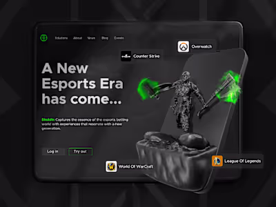 Esport Landing Page and branding design