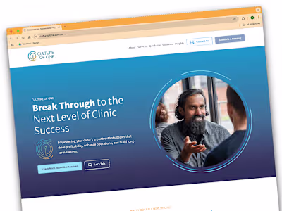 Brand Strategy  / Website / Client: Culture of One