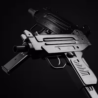 3D UZI SMG Tactical Hard Surface Craft