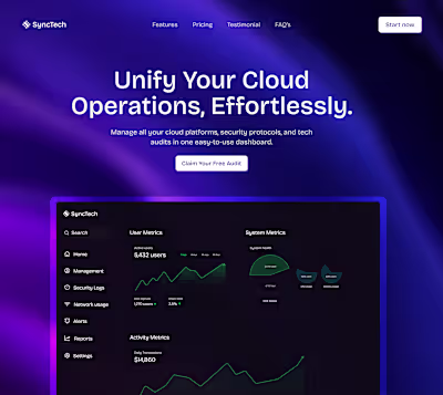 Responsive Landing Page Design for SaaS Brand
