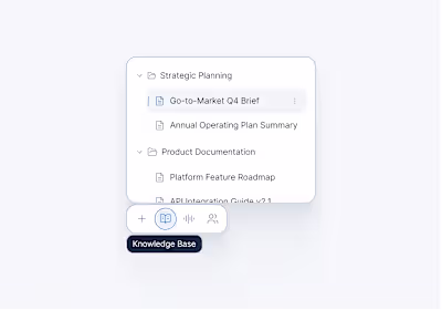 Knowledge base selection for AI powered text editor