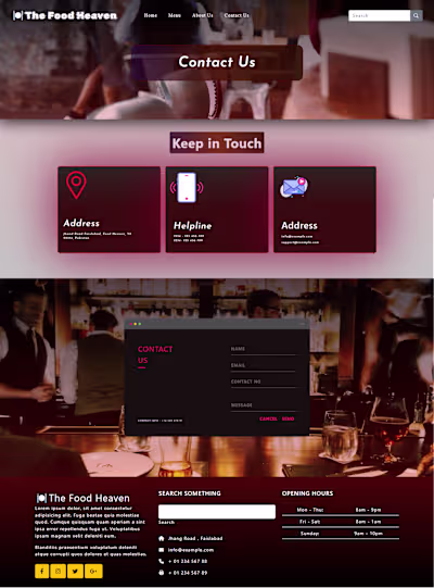 Food Heaven - Front-End Development for a Food Website