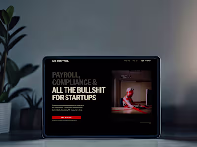 Central - Landing Page & Framer Development