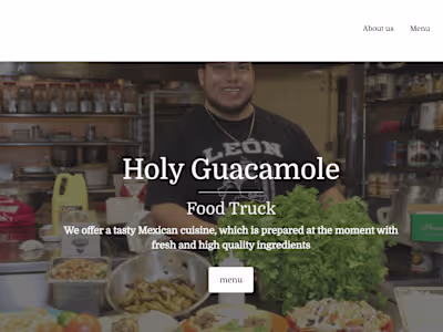 Holy Guacamole Food Truck - Web Design
