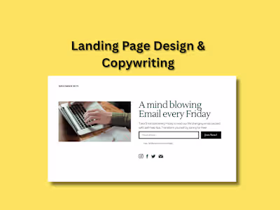 Copywriting for newsletter landing page 