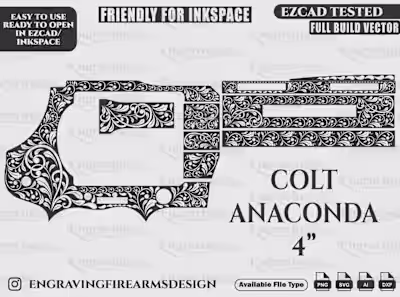Colt Anaconda 4 Inch Scroll Design