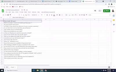 Compiling AMA Questions 