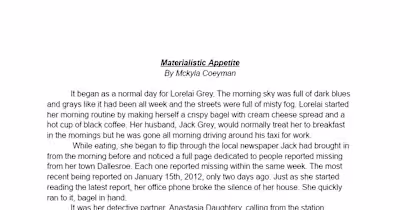 Materialistic Appetite