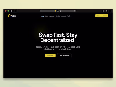 ASTRO - A DECENTRALIZED EXCHANGE WEB APP