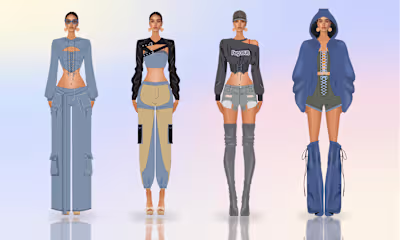 Denim Direction: Fashion Illustrations Exploring Texture