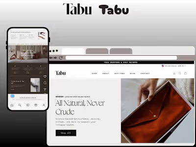 Tabu E-Commerce Website Design & Development