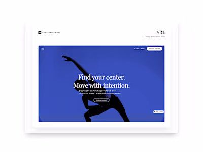 Modern Yoga Studio Website Design for Vita