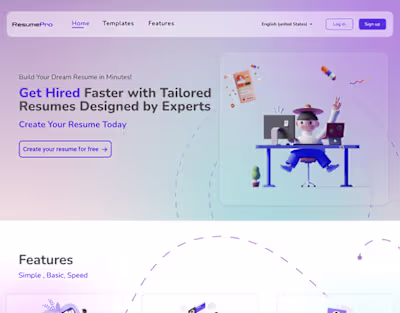 Resume builder website design :: Behance
