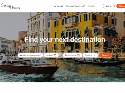Design for SwapHome - web service for travelling