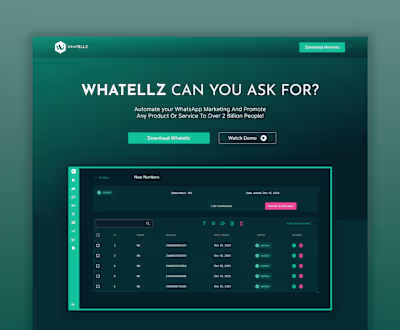 Whatellz WhatsApp Marketing Tool Landing Page Design
