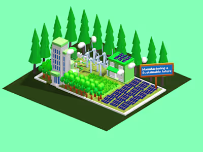 A green city model crafted using Spline.