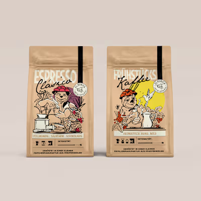 Branding and Label Design Purica Specialty Café.