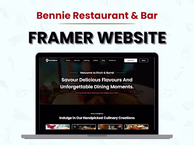 Bennie Restaurant & Bar | Framer Website