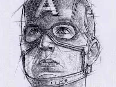Captain America - B&W illustration
