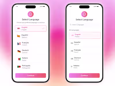 Language Picker UI — Multilingual Selection Screen