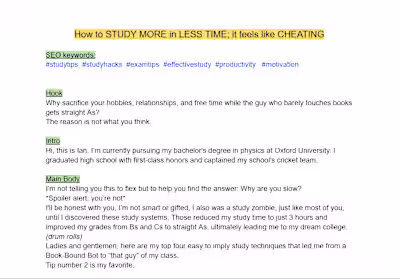 YouTube Script for An Educational Video