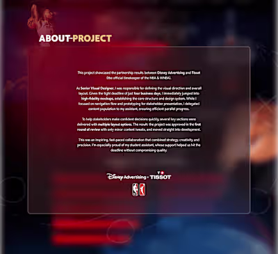 Disney Advertising and TISSOT partnership (NBA+WNBA)