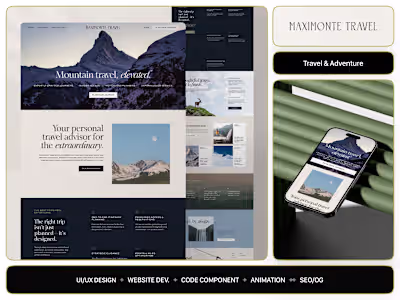Travel Business Website | Web Dev + Custom Component