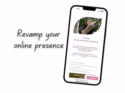 Web re-design, creating lead magnet, creating shop 