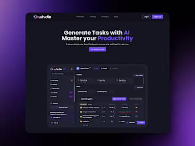 Website design for AI SaaS application