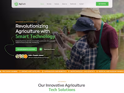 Agriculture Technology Landing Page