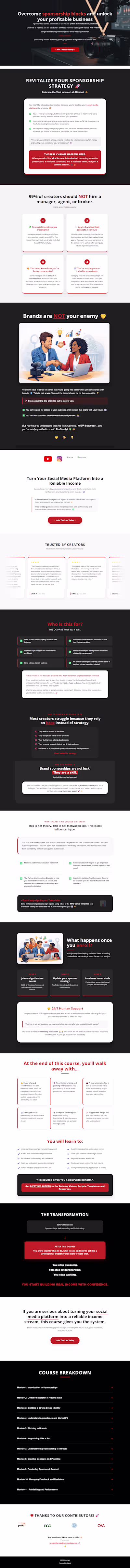 Kajabi Course Support and landing page design