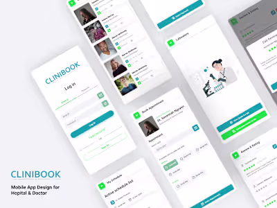 Clinic Book App UI Design
