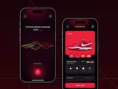 Voice-Powered Sneaker Shopping UI 🔴🎙️