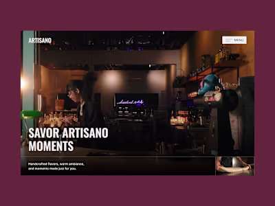 Artisano Cafe & Bistro Website Template