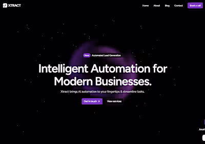 Futuristic Hero Section Design for Xtract