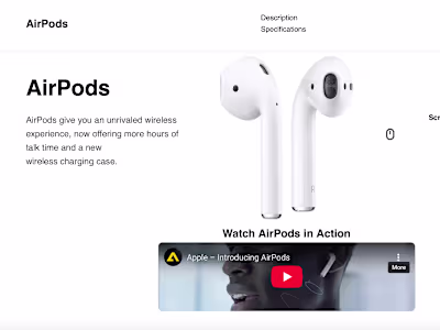 AirPods Landing Page