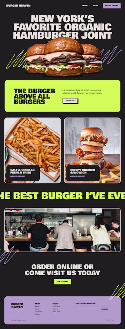 Turning Burger Heaven’s Brand Story Into a High-Converting Site