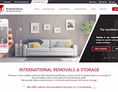 AGS Movers Logistic & Shipping Website Design in Dubai 