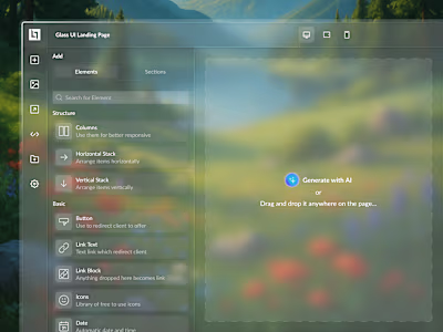 Exploring a futuristic dashboard concept - a mix of glassmor...