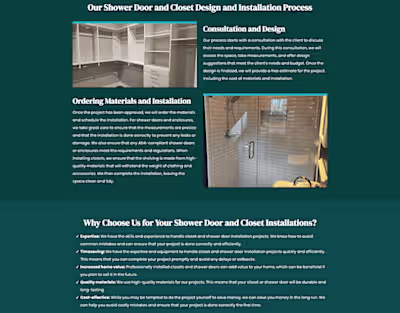 Elite Shower Web Development