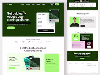 Revolix App Landing Page UI/UX Design