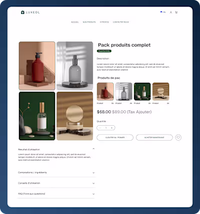 Luxeol: Skincare Web design 