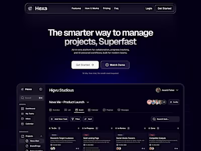 Hexa landing page