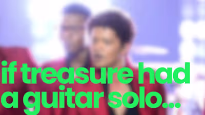 Guitar soloing on Treasure by Bruno Mars