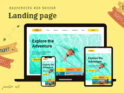 Responsive Landing Page by Janetra Art on Dribbble