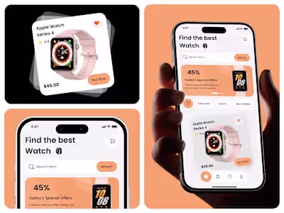 Smart watch mobile app UI/UX Design
