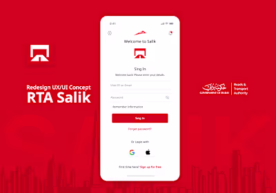 RTA Salik App UI Redesign