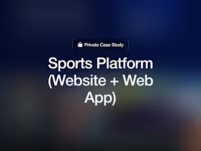 Sports Platform: Website & Web App for Tournaments & Training