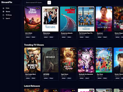 Stream-Flix Streaming Site Development