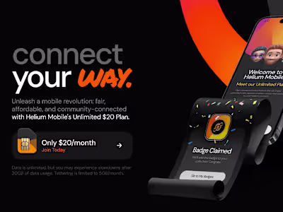 Helium Mobile - Landing Page